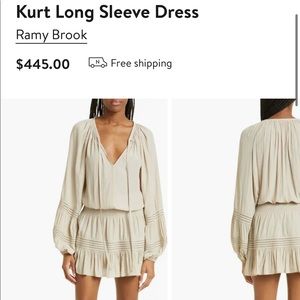 Ramy Brook beige smocked dress